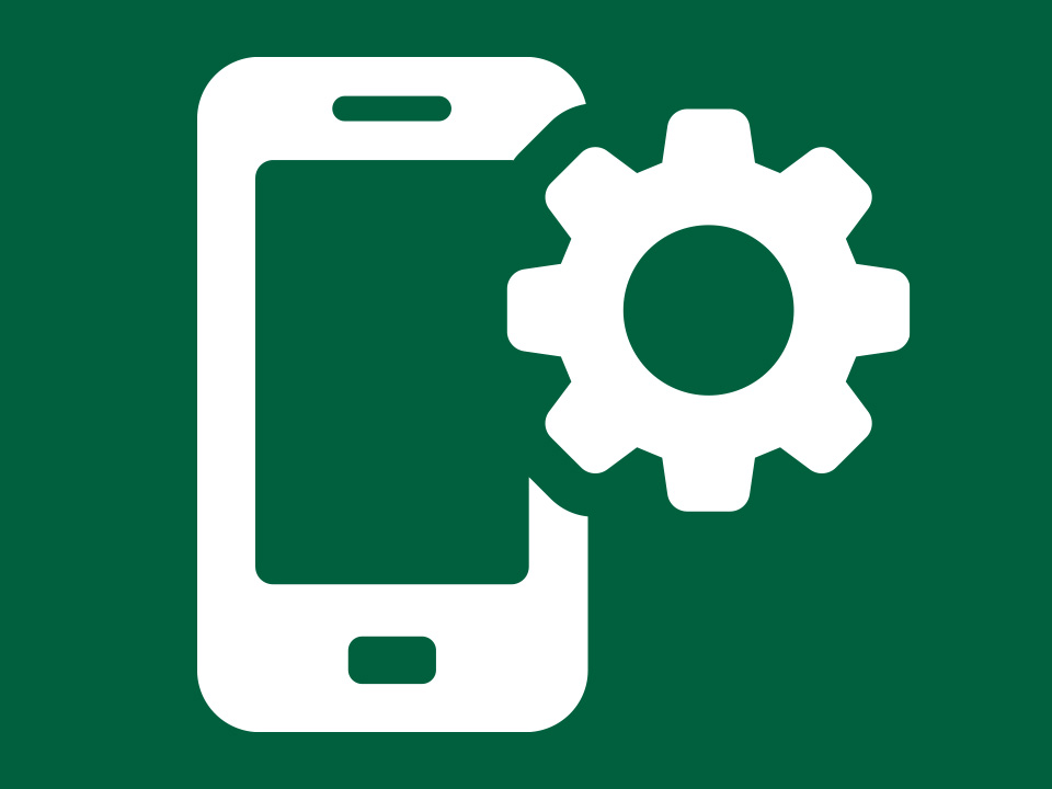 Icon of Mobile Phone and Cog